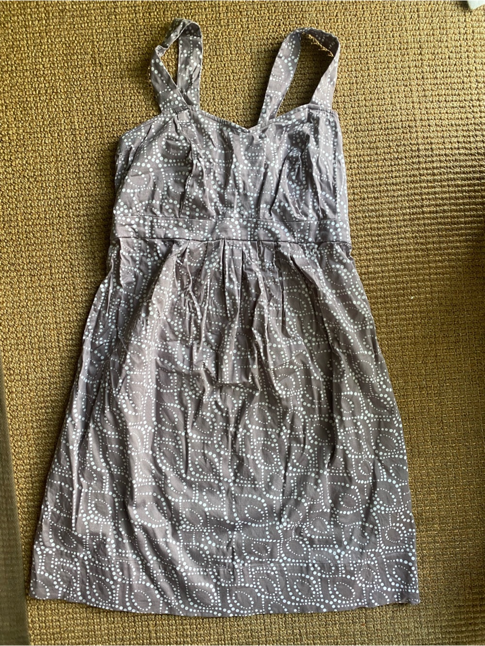 Cotton Sleeveless lavender  Dot-Print Summer Dress